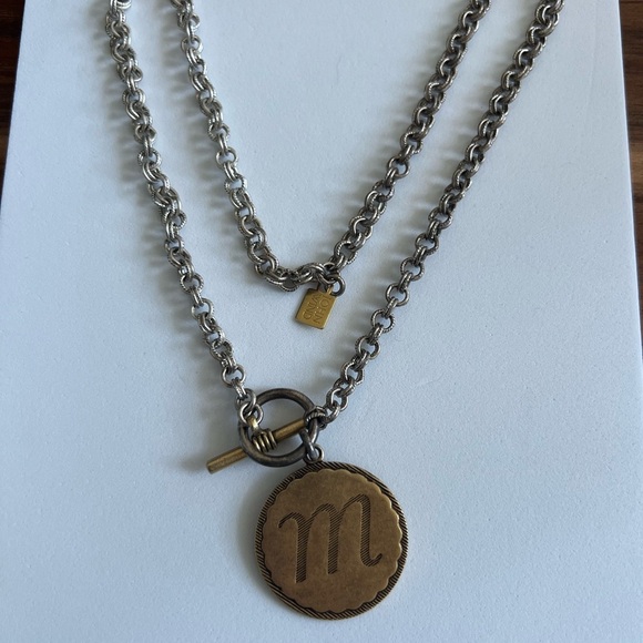 John Wind Toggle Sorority Gal M Initial Necklace - Picture 2 of 8